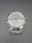 Vintage Clear Glass Inkwell Lid Criss-cross Waffle Block Column Art Deco
