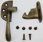 Left Hand Antique Brass Plated Ice Box Latch 3 8  Off Set Vintage Retro Freezer