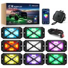 Mictuning C4 8 Pods Rgbw Led Rock Lights  48w Multi-color Bright Underglow Kits