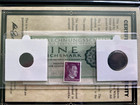 World War Ii Certified Two German Coins 1 10 Rp   1 Reichsmark Bill   Stamp
