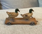 Antique Small Miniature German Pull Platform Toy With Ducks Doll Accessory Size