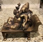 Brass Reclining Ganesha Statue Figurine