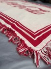 Vintage Enjoy Coca Cola Red Cream Woven Throw Blanket Tapestry Fringe Coke 51x72