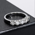 D Color Round Cut Real Moissanite Wedding Ring S925 Silver 18k White Gold Plated