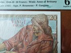 1948-1949 France  20francs  Pick  100c  Superb Gem Unc  Wmk anne Of Brittany