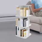 3 Tier White 360   Rotating Bookshelf Small Corner Bookcase Standing Bookcase