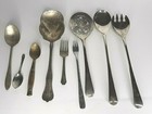 Lot Of 9 Vintage Silver Plated Spoon Fork Casserole Made In Italy Childs Fork