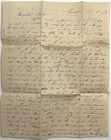 1838 Illness Stampless Letter Hawley Camden Ny 18 3 4 Rate Dickinson Hadley Mass