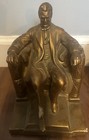 Vintage General Art Bronze Clad Heavy Plaster Ceramic Abraham Lincoln Bookends