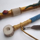 Folk Art Decorative Pipe Lot - Vintage  Souvenir   Beaded Leather Decor