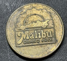 Vintage Malibu Grand Prix No Cash Value Gold Tone 2-sided Token Coin Circulated