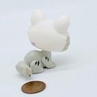 Littlest Pet Lps White Black Gray Crouching Mommy Tiger Brown Eyes  3585