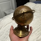 Vintage Mid Century Modern Mcm Brass Globe Cigarette Ashtray