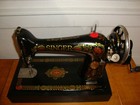 Antique Singer Sewing Machine Model 66  red Eye   Hand Crank  Serviced