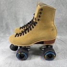 Vintage Riedell 130l Tan Suede Leather Roller Skates Size 6 Suregrip