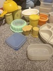 Vintage Tupperware Plastic Storage Container Set Multicolor Snap Lids 