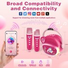 Mini Karaoke Machine For Kids  Portable Bluetooth Speaker W  2 Wireless Micropho