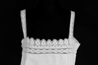Antique Edwardian French White Cotton Slip Night Gown Lace Trim Large Exc Cond
