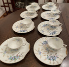 Set Of 8 Vintage Yamaka Tea coffee Cups   Snack Plates Japan - Rarely Used  Euc