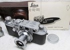 Vintage 1946 Leitz Leica Iiif Black Dial 35mm Film Camera W  5cm Elmar meter  Ib