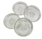 Set Of 4 Vintage Clear Glass Starburst Drink Coasters Hazel Atlas Other