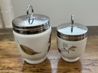 Set 2 Royal Worcester Egg Coddler Cups Fruit Butterfly Apple Raspberry England
