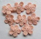 Crochet Flowers Appliques Small 12 Pcs Pastel Spring Scrapbook Cradmaking Crafts
