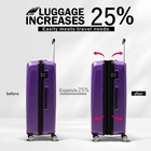 3 Piece Set Luggage Purple Hardside Expandable Carry On Suitcase Spinner Abs Tsa
