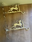 Vintage Solid Brass Lion Wall Hanging Hooks Set Of 2
