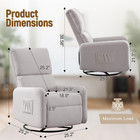 360   Rocking Chair  Nursery Rocker Chair With Side Pockets  Glider Nursing Chair