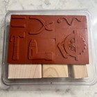 2005 Stampin Up - Power Up Stamp Set Of 6 Tools Construction Building Unused New