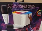 Karaoke Set Dual Wireless Mics Bluetooth Art   Sound Led Rgb Lights Portable New