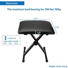 Piano Bench Adjustable Piano Keyboard Chair Padded Seat Rubber Feet Steel Stool
