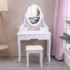Vanity Table Set 10 Led Lights Mirror W  4 Drawers Makeup Dressing Dresser Desk