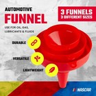 Nascar Automotive Funnel Set     Oil  Gas   Fluid Funnels   3 Sizes  Small  M  Lg