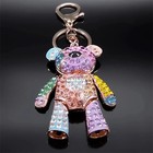 Cute Teddy Bear Rhinestone Bling Keychain Sparkly Bag Charm Key Ring Gift New