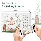 Baby Monthly Milestone Blanket Woodland Bear Newborn Photo Prop 50x40 Inch