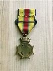 Rare Original Wwi France Veterans Enamel Merit Cross  Volunteer Bar   Ribbon 