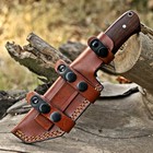 Horizontal Carry Knife  Hunting With Sheath  Fixed Blade With Wooden Handle  Tra