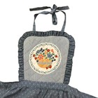 Vintage Prairie Cottagecore Apron Floral Basket Ruffle Country Kitchen Usa  
