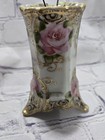 Antique Nippon Hat Pin Holder Hand Painted Gold Gilding Roses  2 Hat Pins