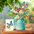 Pop Up Flower Cards  Paper Flowers Bouquet 12       Daisies And Butterflies 3d Popup