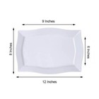 11 5  Plastic Rectangle Plates Disposable Tableware Party Wedding Dinner Lunch