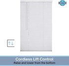 Cordless Mini Blind  1  Vinyl Slats  32  Wide X 84  Long - White  Window Blinds
