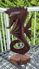 Ironwood Crowned Seahorse Sculpture - Hand Carved In Mexico - 11  H