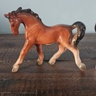 Horse Foal Pony Figurine Red Bay Small 3  Tall Vintage Prancing Glossy