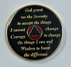 19 Year  xix  Aa Medallion Red   Gold Alcoholics Anonymous Sobriety Chip Coin