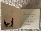 Vintage Valentine Girl Dog Cat Look Front Door Letter Greeting Card 1950s 1960s