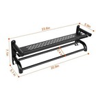 2tiers Wall Mounted Towel Rack Bar Rail Towel Holder Bathroom Storage Shelf Tray