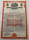 Vintage 1963 St  Louis San Francisco Railway Co  Gold Bond Certificate